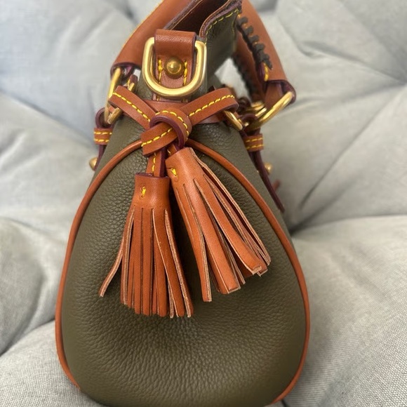 Dooney & Bourke Olive and Tan Leather Satchel - Picture 4 of 4